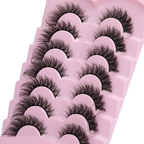 Wimpern Fake Lashes Natural Look Russian Strip Lashes Cat Eye 3D Künstliche Falsche Wimpern D Curl Lashes von Lvmixwig, 7