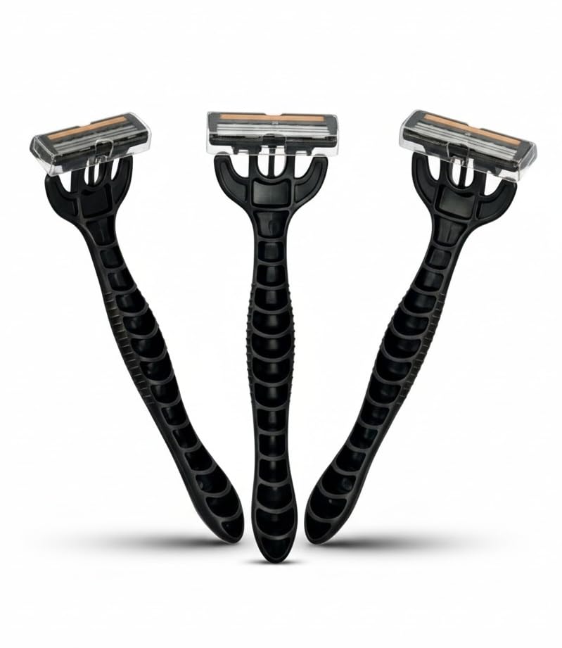 Image of WETELL 3x CLEAN Men's Disposable Razors - Triple Blade Shaving System | Smooth & Clean Shave | Lightweight Ergonomic Handle | Pack of 3 Premium Disposable Shavers for Men (WT202503)