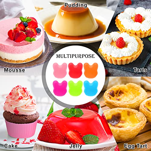 Whaline 24Pcs Easter Bunny Baking Cake Cups Rabbit Shape Silicone Cupcake Liners Non-Stick Pastry Muffin Liner Molds Colorful Reusable Storage Container For Children Birthday Party Diy Craft, 2.4Inch #TOP3