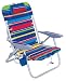 Rio Beach Lace-up Aluminum Backpack Chair, Red/Blue/Green/Yellow Stripe