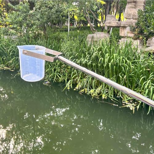 Teles Wasserproben-Set – Inless Stahllöffel und Kunststoffbecher für Umwelt, See und Teich, Wasserquali-Analyse, ideal für die Forschung