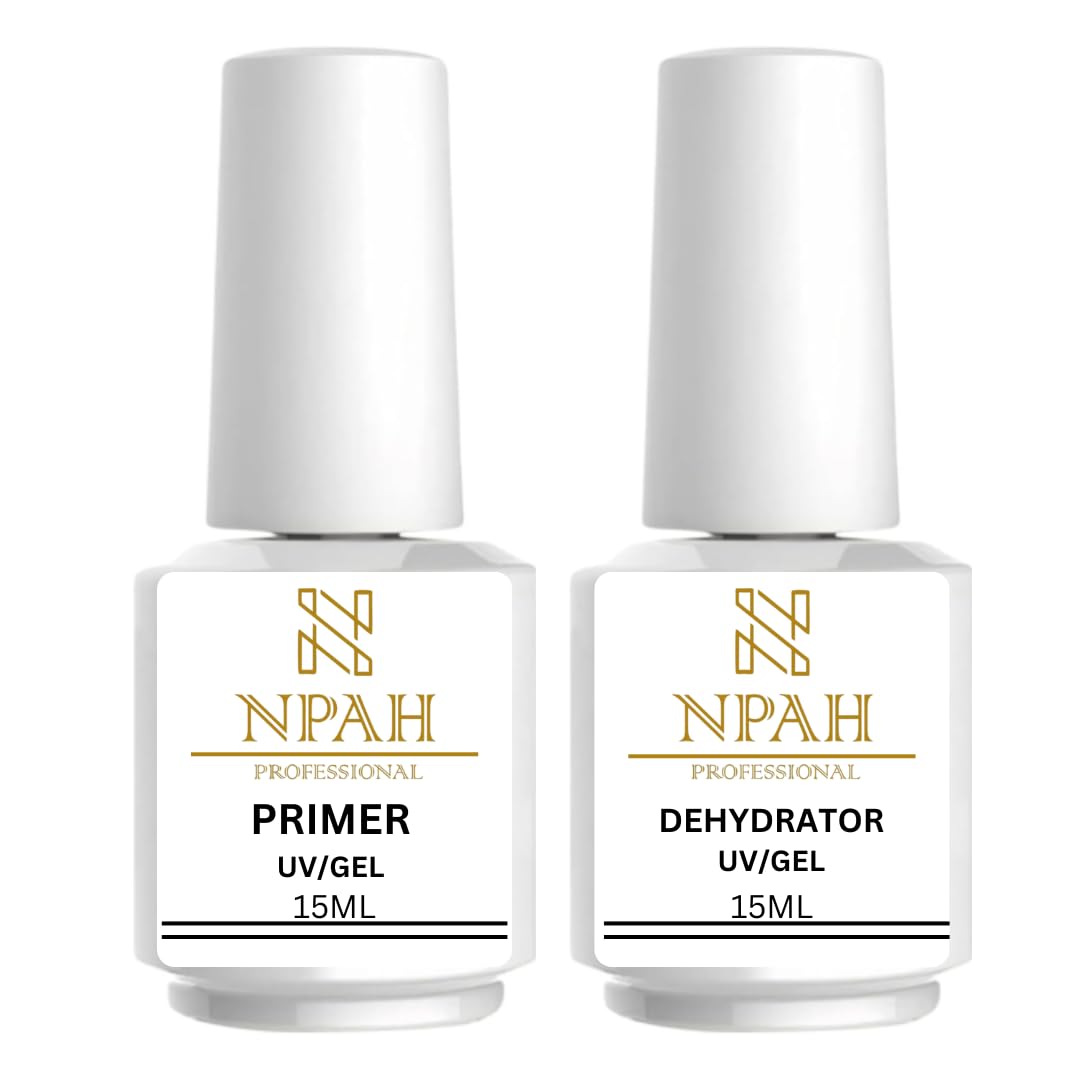 NPAH Nail Primer and Dehydrator 15ml Soak Off UV LED Gel Nail Polish set for Nail Art