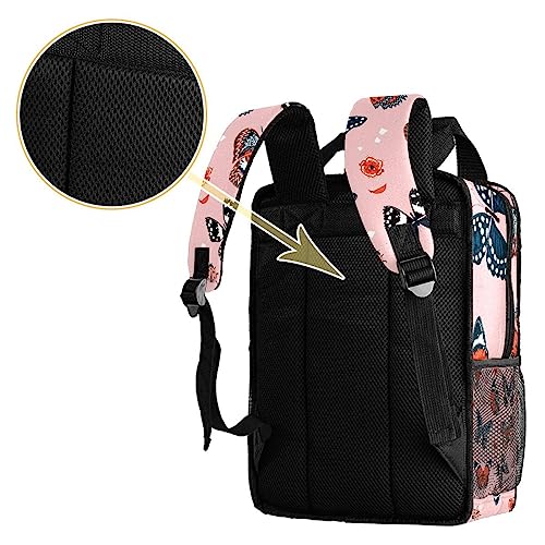 Sac à dos garçons papillons coccinelles 35cm multicolore pour l'école