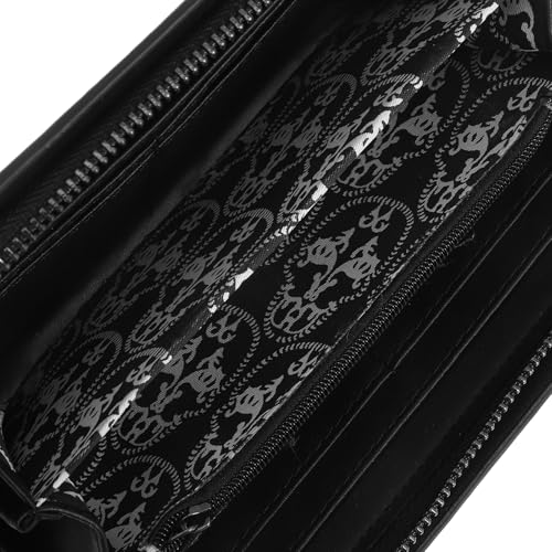 TENDYCOCO 3pcs Phone Handbag Gothic Pu Holder Vintage Wallet Wristlet Skull Lether for Zippered Black Punk Clutch Long Wallet 6