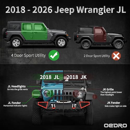 Estribos metálicos para Jeep Wrangler 2018-2026 OEDRO miniatura 2