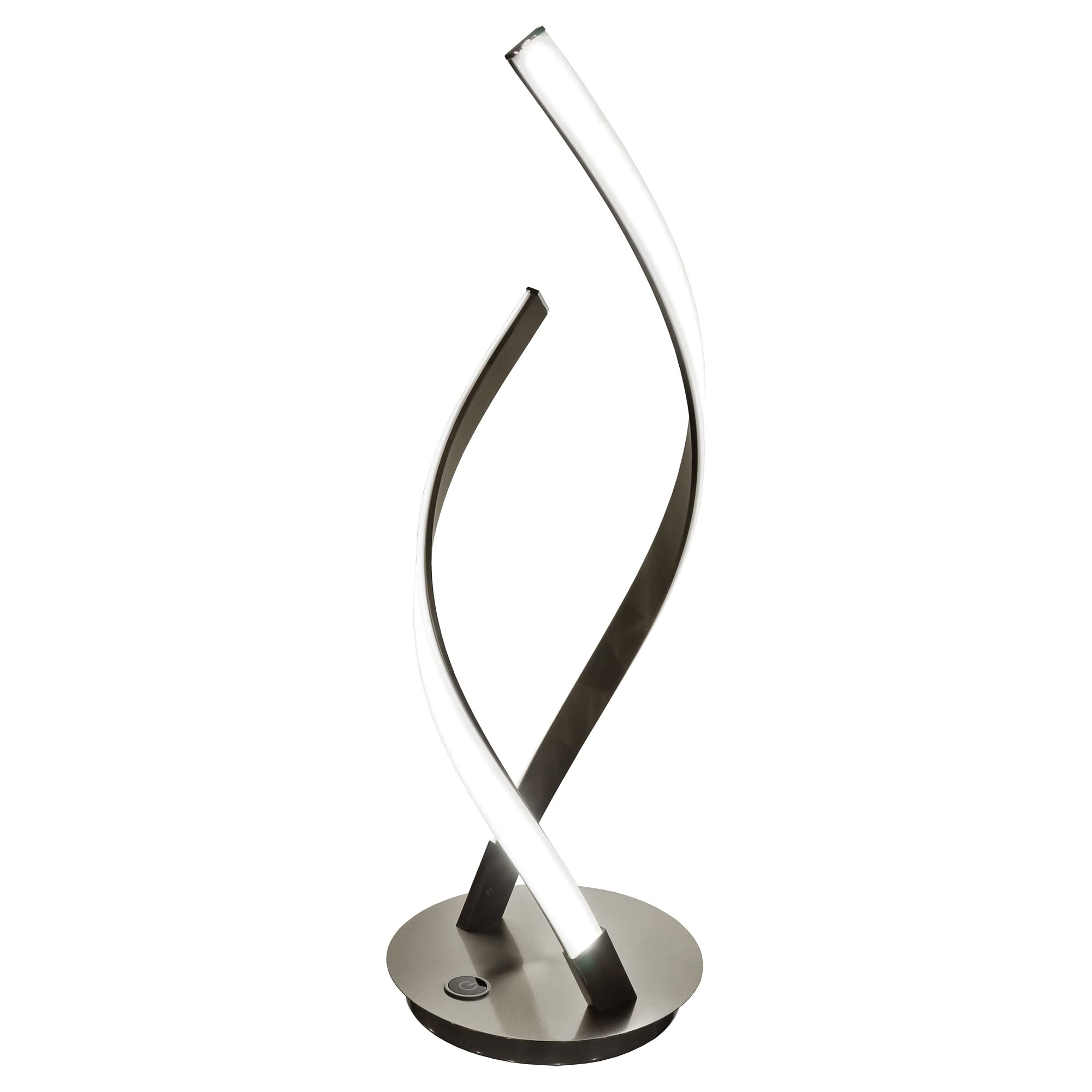 Design By Pepper LED Double Spiral Bedside Table Lamp - White LED Double Helix Lamp Metal Base - for Reading, Bedroom, Living Room, Office