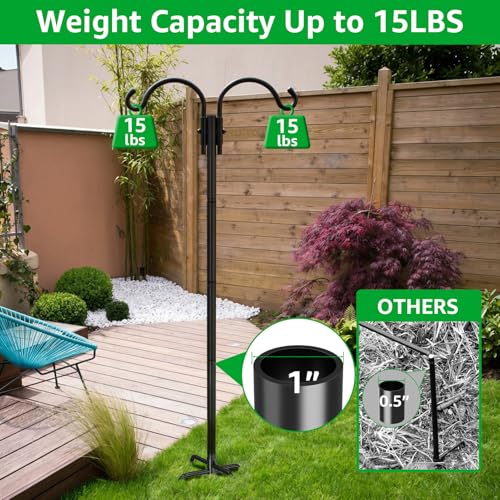Image of GOFORWILD 2 Pack Adjustable 76inch Double Shepherds Hook for Outdoor