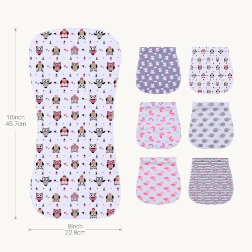 Image of 6 Pack Cotton Baby Burp Cloths Extra Absorbent Soft for Baby Boys and Girls (Multi02)