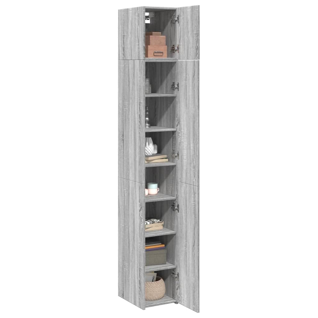 Homgoday Mobile Sottile Grigio Sonoma 30x42,5x225 cm in Truciolato, Decor da Mobili Armadio Mobili Ufficio, Mobiletto Portaoggetti Ripiani Salvaspazio Mobiletto Armadio di Stoccaggio Model3281264