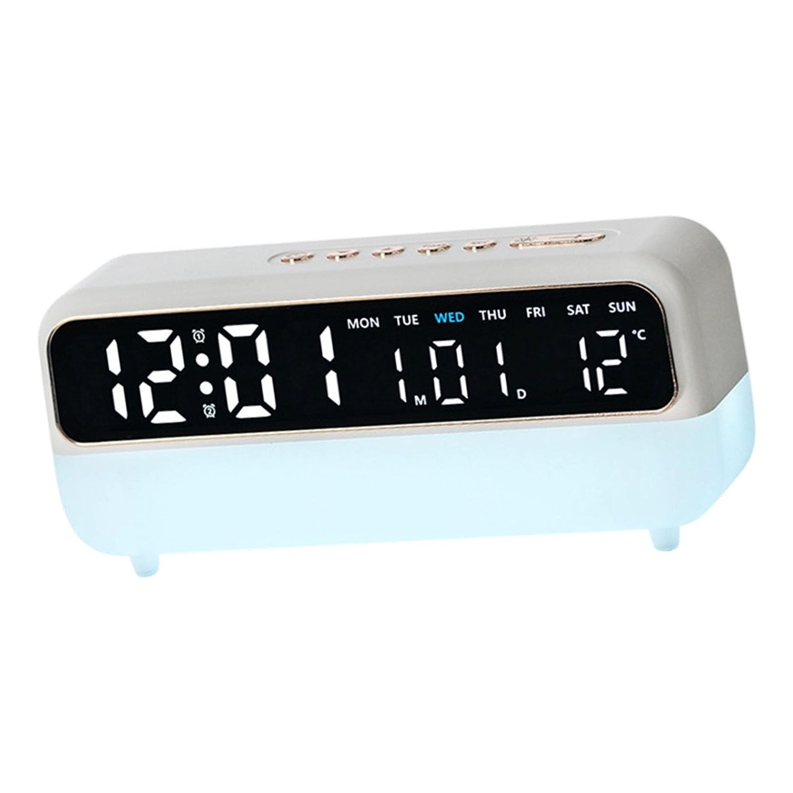 JSGHGDF Alarm Clocks for Bedroom Digital Desk Clock for Bedside Nightstands Digital Alarm Clock with Day of Week Duals Alarms LED