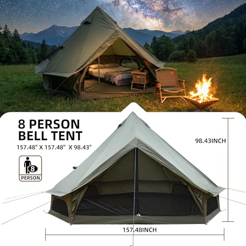 Carpa impermeable beige campana 4 estaciones 13 pies 8 personas miniatura 2