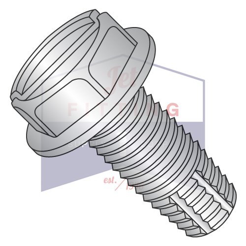 1/4-20X1 Type F Thread Cutting Screws | Slotted | Hex Washers Head | 410 Stainless Steel (Quantity: 1000)