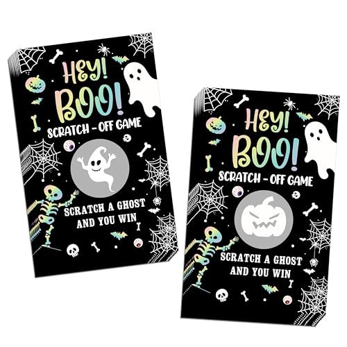 Halloween Games -50 Pack Scratch Off Halloween Party Game Spooky Party Activity For Groups Family Adults Festive Raffle Tickets Holiday Games Ideas Activities Supplies A08