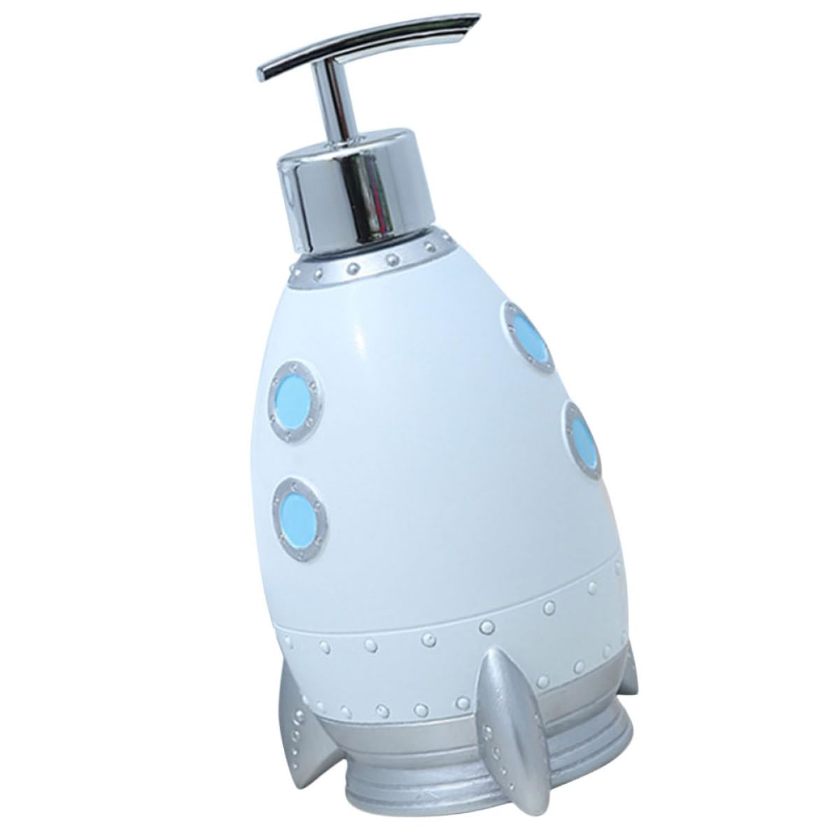 Zerodeko Dispensador de Jabón Bomba en Forma de Cohete 400 Ml, Botella Recargable para Gel de Ducha y Champú, Diseño Portátil para Baño y Viaje, Material Duradero y Resistente