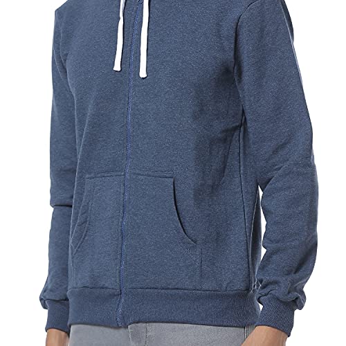 Image of CAHOOT Men's Zip-Front Hoodie with Contrast Drawstring for Casual Wear | Long Sleeve | Hooded Neck | Zipper Closure | Cotton Sweatshirt Crafted with Comfort Fit for Everyday Wear