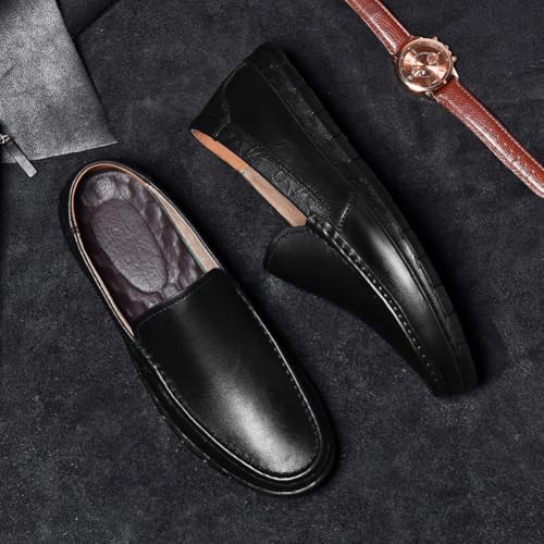 Men's Casual Genuine Leather Loafer Flats Slip On Soft Walking Driving Shoes4