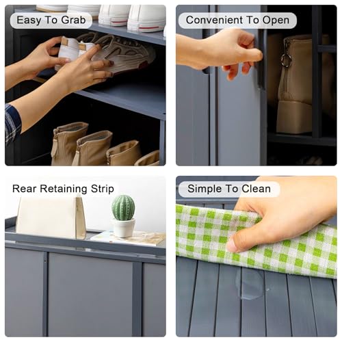 Organizador moderno de bambú con 6 niveles y almacenamiento superior práctico 4