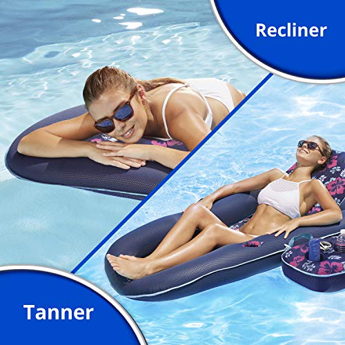Aqua Campania Ultimate 2-in-1 Pool Float Lounge – Extra Large – Inflatable Pool Floats for Adults with Adjustable Backrest & Cupholder Caddy - Image 3