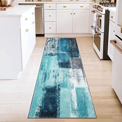 Pauwer Modern Abstract Runner Rugs For Hallways, 2X6 Non Slip Runner Rug With Rubber Backing, Vintage Distressed Area Rug For Kitchen, Washable Floor Carpet Runner For Entryway Laundry Room Bedroom #TOP5