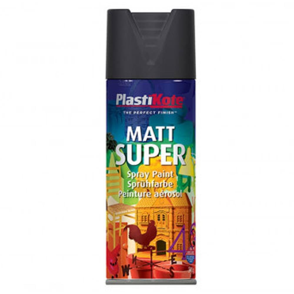 PlastiKote 440.0011102.076 Matt Super Spray Black 400ml