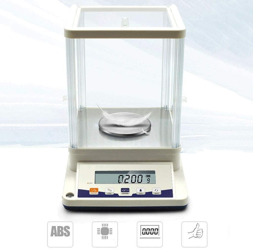 Báscula Digital LCD de Laboratorio, 0,001 g, balanzas analíticas de precisión, básculas para joyería, Escuela, Impermeable, Color Blanco, para el hogar