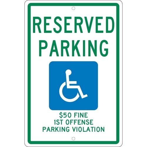 NMC TMS304H, Sign"Reserved Parking $50 Fine ." (Pack of 12 pcs)