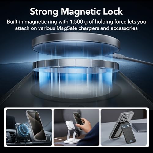 Image of ESR TPU for iPhone 15 Pro Max Case(5 in 1) Set,Translucent Matte Case with Screen Protector&Camera Lens Protectors,Compatible with Magsafe,Military-Grade Protection,Classic Series,Frosted Gray