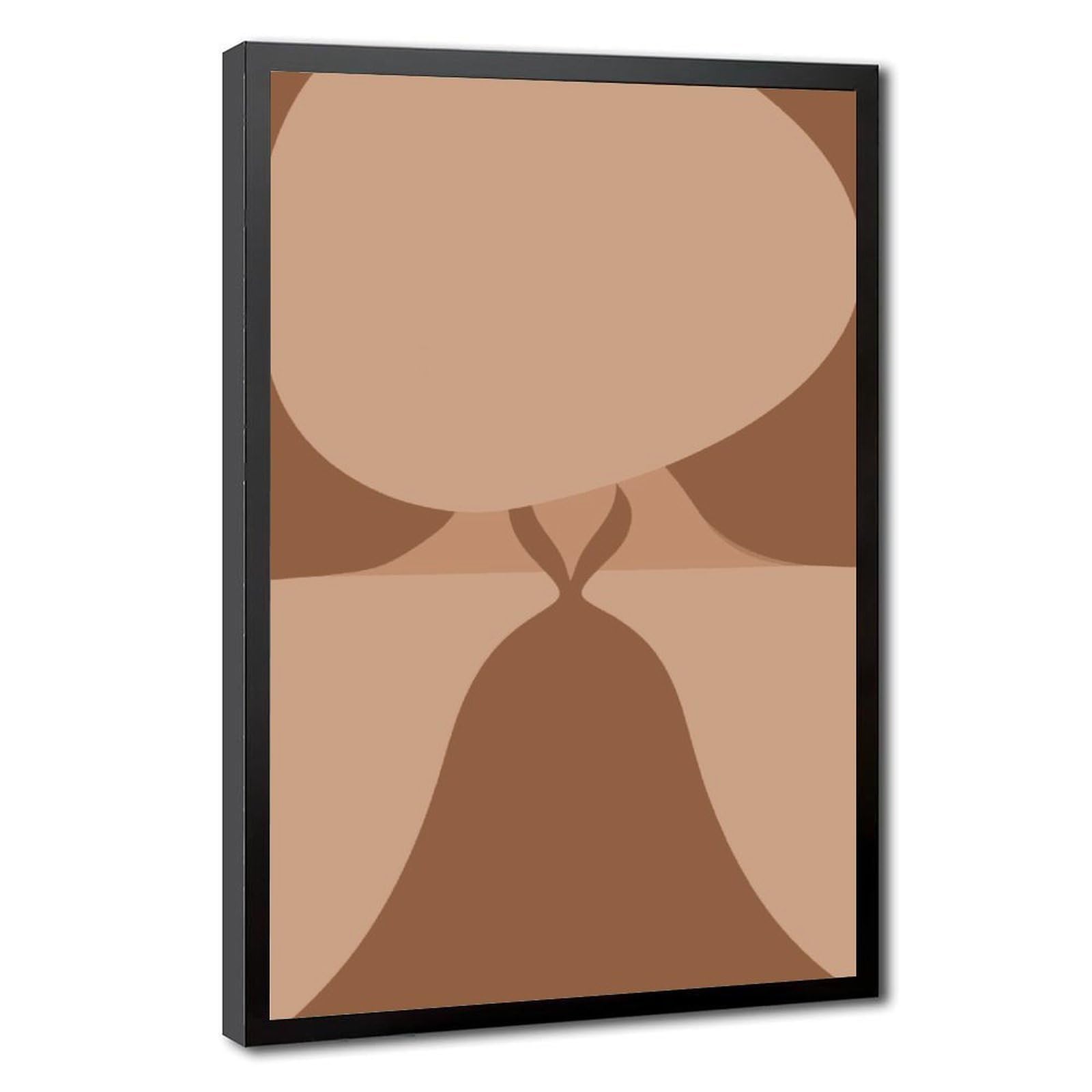 Zguols Terracotta Boho Geometric Abstract And Minimalist Poster 9 Canvas Poster Bedroom Decor Sports Landscape Office Room Decor Gift Black Frame 24" L X 36" W