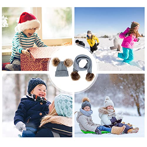 Gorro e Cachecol de Malha - Conjunto de cachecol e gorro quente de malha macia,Chapéus fofos unissex