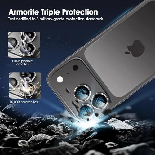 Image of Camera Lens Protector Compatible with iPhone 17 Pro / 17 Pro Max - 9H Tempered Glass Lens Guard, HD Clear, Anti-Scratch, Anti-Drop Camera Protection Ring, Aluminum Alloy, Black