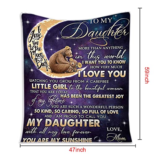 Wolmazen Blanket Daughter Gifts From Mom, Gift For Daughter, Bear Blanket Cute Funny Bear Animal Throw Blanket For Couch And Bed, Birthday Gifts #TOP1