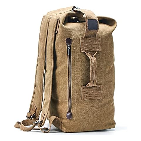 GYDEHUTJ Military Duffel Bag Top Load Double Strap Large Capacity Backpack Army Travel Tactical Canvas Backpack Cover