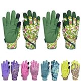 MSUPSAV Gardening Gloves for Gardening,Synthetic Leather Garden Gloves,Work Gloves with Touch Screen