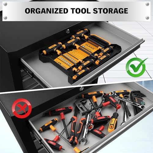 Image of ELEAD 14-Piece T-handle Allen Wrench Set, Metric 2.5mm-10mm & SAE 1 /8 inch-3 /8 inch Portable Hex Key, Long Arm Allen Key Set with Storage Box for Basic Home Repair and Mechanical Maintenance