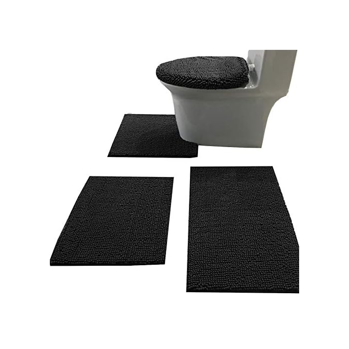 Buy Madeals Bath Rug Set 4 Piece with Toilet Lid Cover and Rug Set