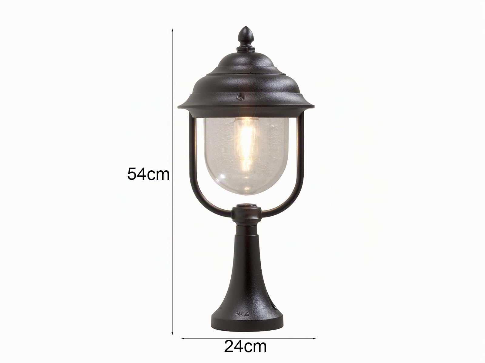 Konstsmide Parma Sockelleuchte B: 24 cm T: 24 cm H: 54 cm, 1 x 75 W, IP43 lackiertes Aluminium, schwarz 7224-750