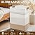 AINUOQI Laundry Hamper - 85L Large Laundry Basket with Leather Handles, Decorative Storage Basket for Blankets - Cotton Rope Woven Baskets for Storage, Clothes Hamper for Living Room, Jute & White
