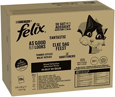Felix Cat Food Wet in Jelly, Variety of Flavours, Large Pack of 120 (120 x 85 g) - View 3