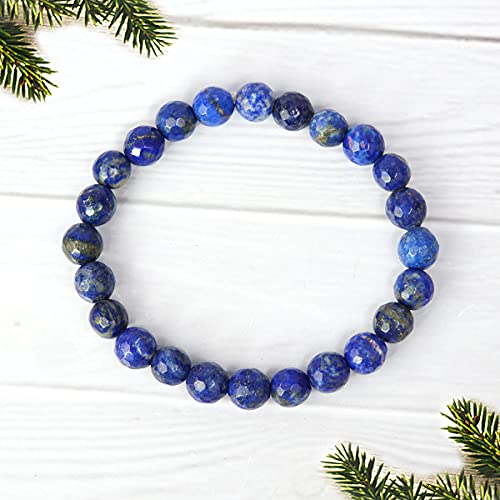 Image of Reiki Crystal Products Certified Natural Crystal Stone 8 mm Faceted /Diamond Cut Beads Bracelet for Men & Women | Reiki Charged Gemstone Bracelet | Multiple Crystal Variants Available
