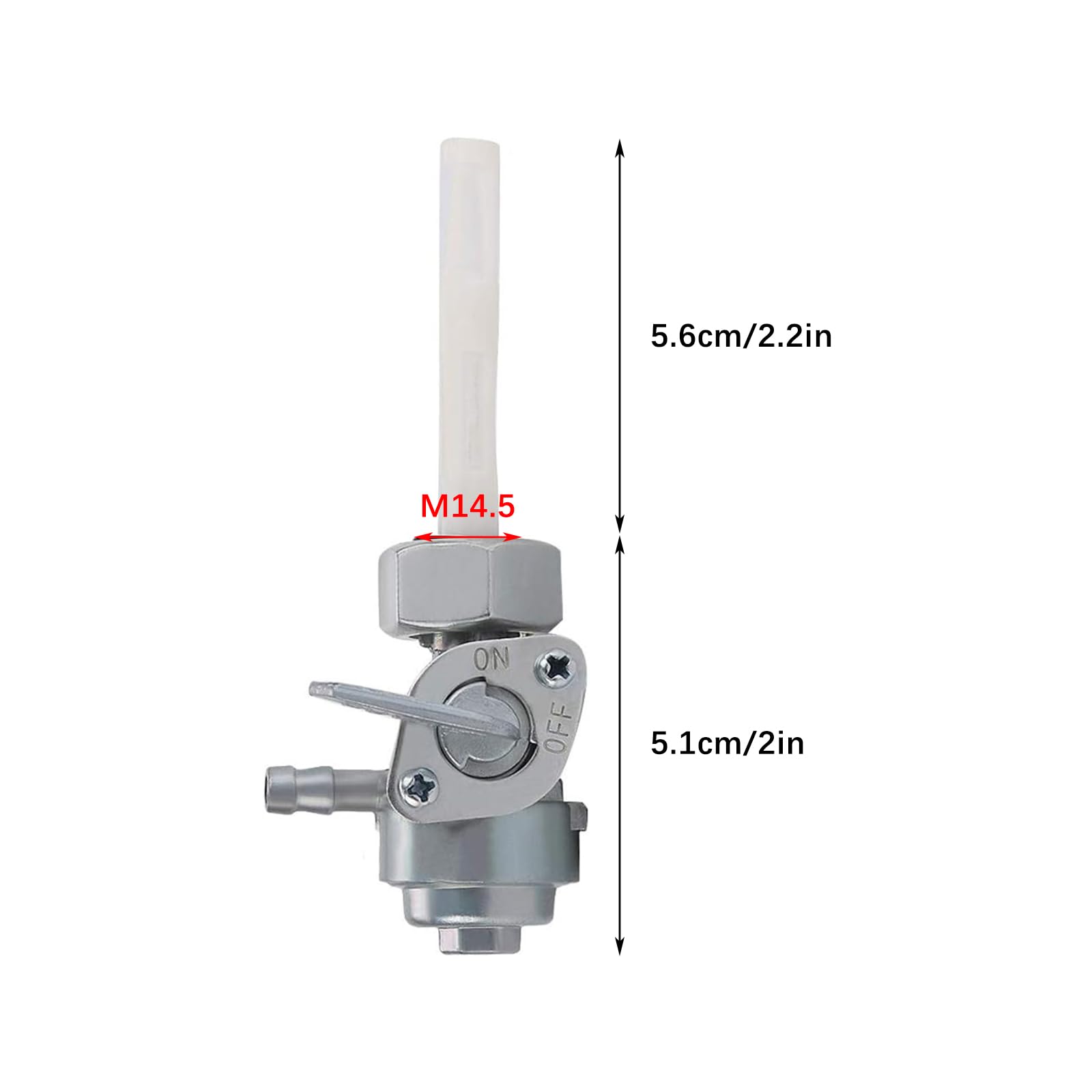 Interruttori Per Rubinetto Della Benzina, 2 Pcs Valvola Rubinetto Carburante con Coppetta, Filettatura Interna 14,5 mm, per Motore GX390 e Generatore a Benzina