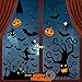 Stickers Halloweens, étanche 153 Halloween Fenêtre Autocollants Sticker, Araignée Toile Chauve-Souris Halloween Décor Autocollant Sticker de Fenêtre