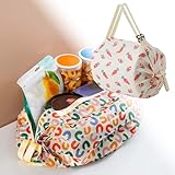 EVy262 - Bolsa de compras plegable para hombro de viaje, portátil, gruesa, de gran tamaño, 50 x 30 cm
