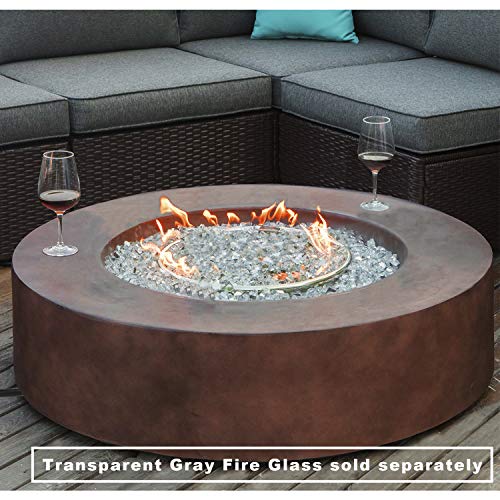 COSIEST-Outdoor-Propane-Fire-Pit-Coffee-Table-w-Dark-Bronze-405-inch-Round-Base-Patio-Heater-50000-BTU-Stainless-Steel-Burner-Free-Lava-Rocks-Waterproof-Cover