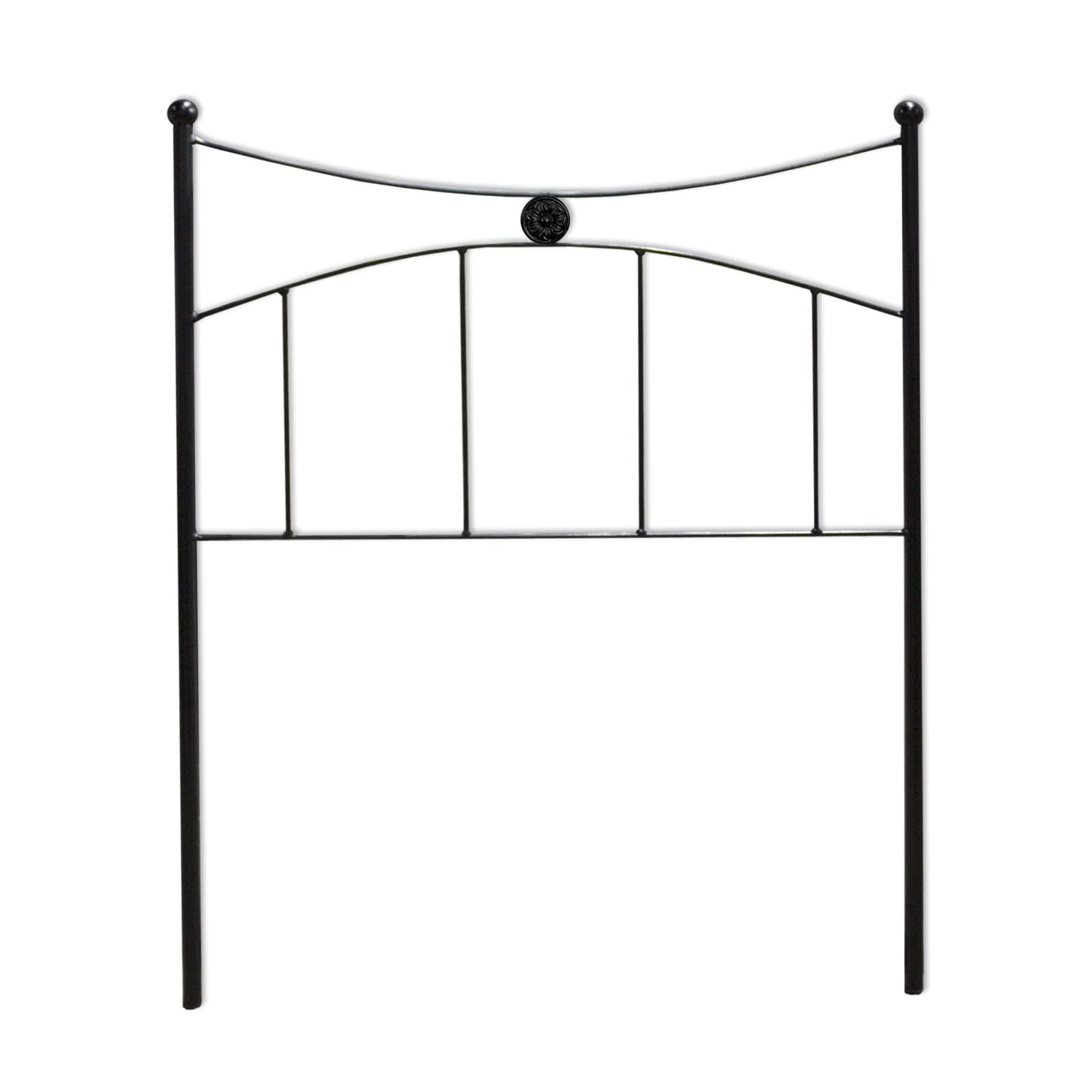 El Herrero Cabecero de Forja | Cabezal para Cama Individual de 90 cm | Modelo Samu Medallon | Producto Artesanal, Hecho en España (Black)