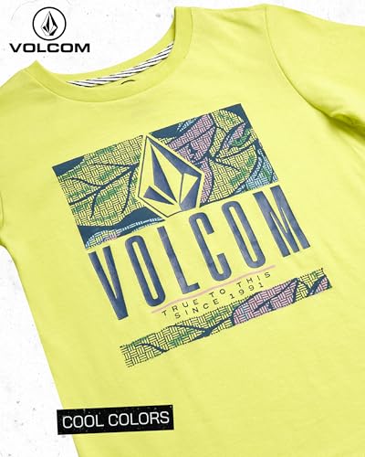Image of Volcom Baby Boys Swim Set - 2 Piece Short Sleeve Swim Shirt Graphic Tees & Board Shorts - Infant Toddler Little Boys Swimsuit