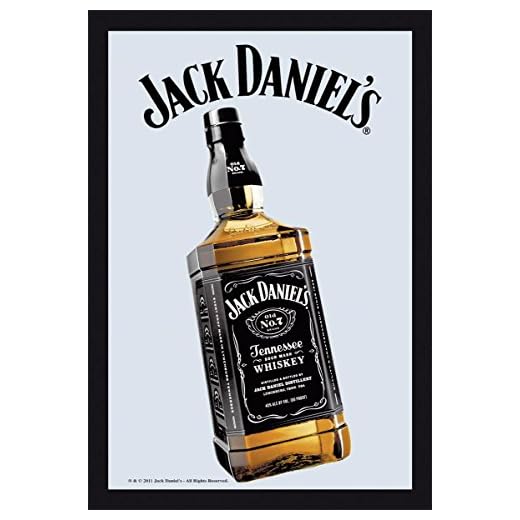 Close Up Jack Daniels spegel – flaska/väggspegel med svart ram