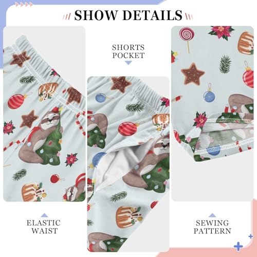 ZZXXB Sloth Spruce Branch Boys Long Pants Soft Trousers Elastic Waist Kids Lounge Bottoms with Pockets S-XL4