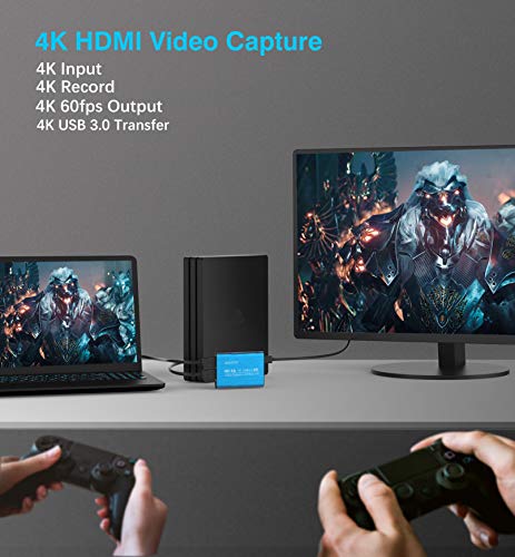 AOBOCO Game Capture Card mit HDMI-Loop-Out, 4K 60FPS USB3.0-Vide Capture Karte für Streaming, 4K-Videoaufzeichnung… – Bild 3