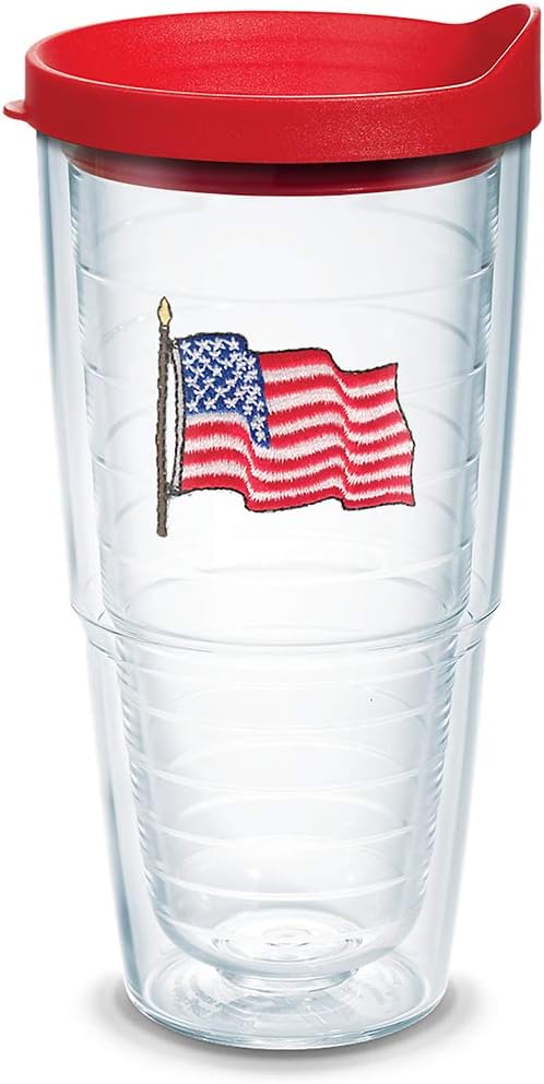 Tervis American Flag Made in USA Double Walled Insulated Tumbler Travel Cup Keeps Drinks Cold & Hot, 24oz, Classic