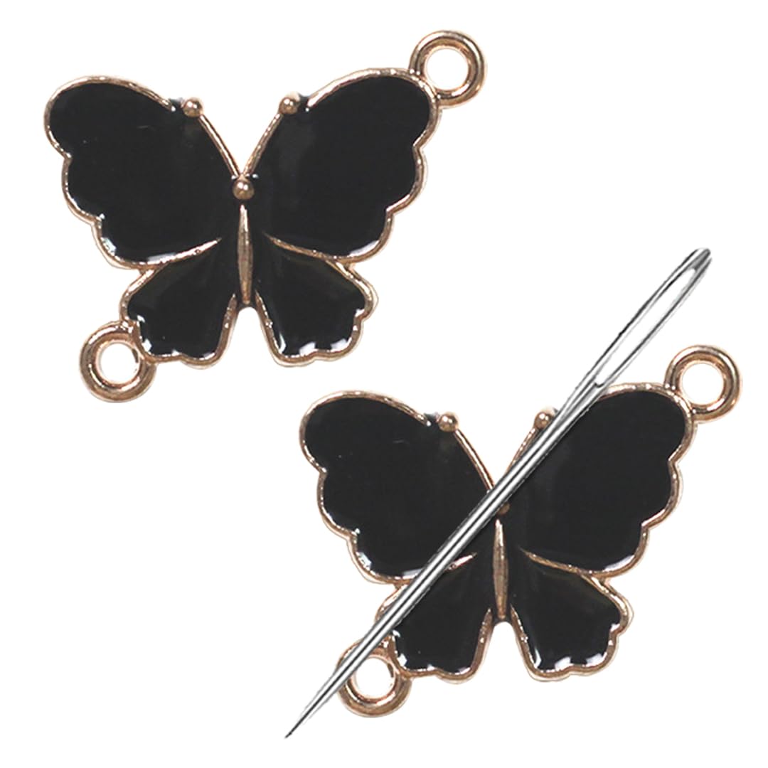3 aghi a forma di farfalla, design per punto croce, smalto e